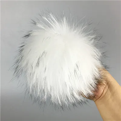 white 10 шт. в комплекте 13 см натуральный шарик из меха енота меховой брелок шапка Меховые помпоны для обуви шапка из настоящего меха аксессуары - Цвет: white