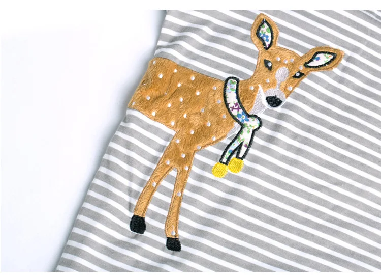 Baby Girls ChristmasLong Sleeves Dresses For Dress Deer Stripes Elk Print Birthday Christmas Costumes |
