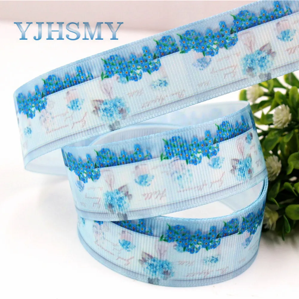 YJHSMY H-17519-713 10 ярдов 25 мм Цветочная лента термопечать grosgrain Свадебные аксессуары DIY