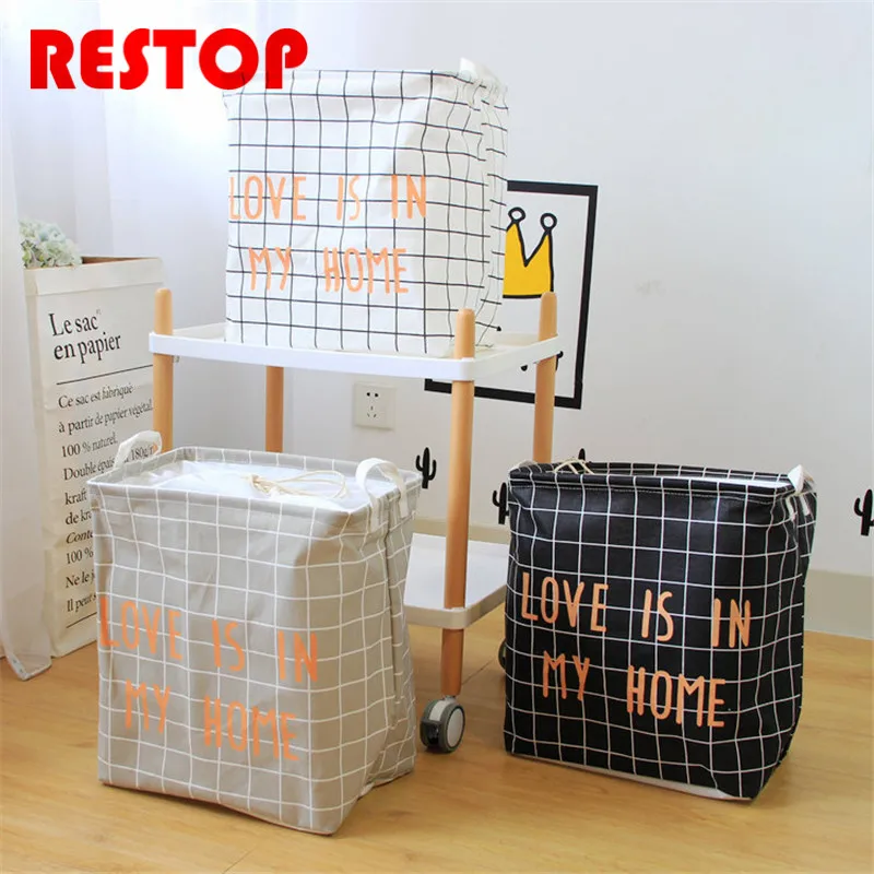 ZAKKA Стиль пыле квадратная корзина для белья холст мешок стирки препятствуют