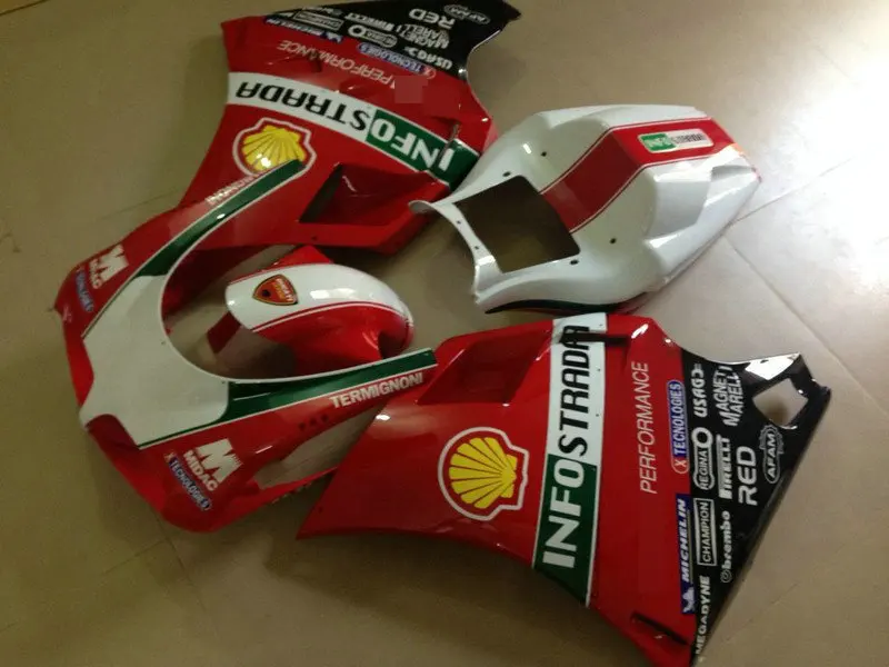 Комплект обтекателей под давлением для DUCATI 748 916 996 998 03 04 05 2003 Ducati ABS красные белые