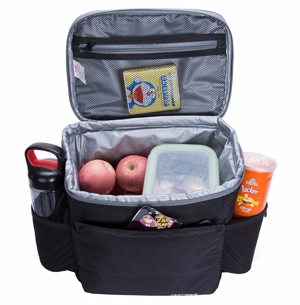 MIER изолированные обед мешок обувь для мужчин и женщин мягкая сумка Cooler сумка для обедов Tote с плечевым ремнем, герметичные лайнер, 24 Can, черный
