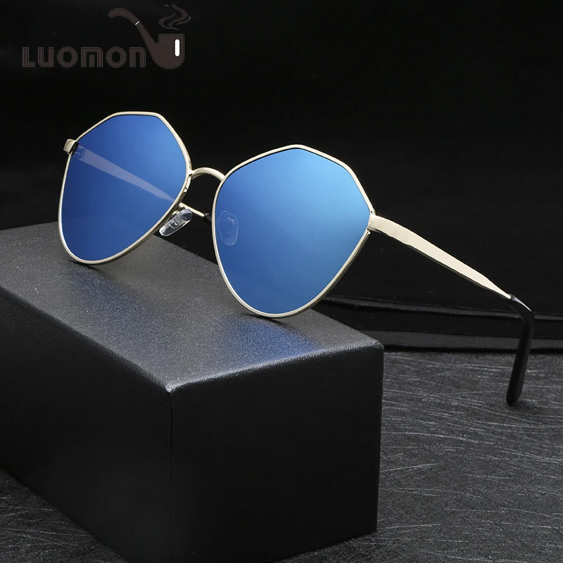 

LUOMON Irregular Sunglasses Men Goggle Trend Colorful Film Metal Frame Lens Shade for Women Gift Unisex UV400 oculos de sol