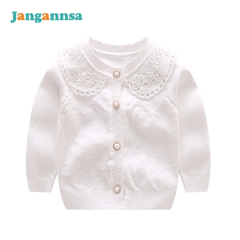 Вязаный хлопковый свитер с круглым вырезом для маленьких девочек Свитера