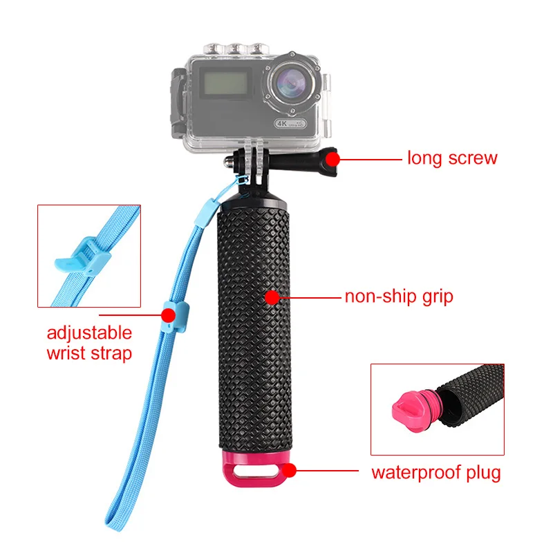 Водонепроницаемая плавающая рукоятка для экшн камеры GoPro Hero 4 3 + аксессуары