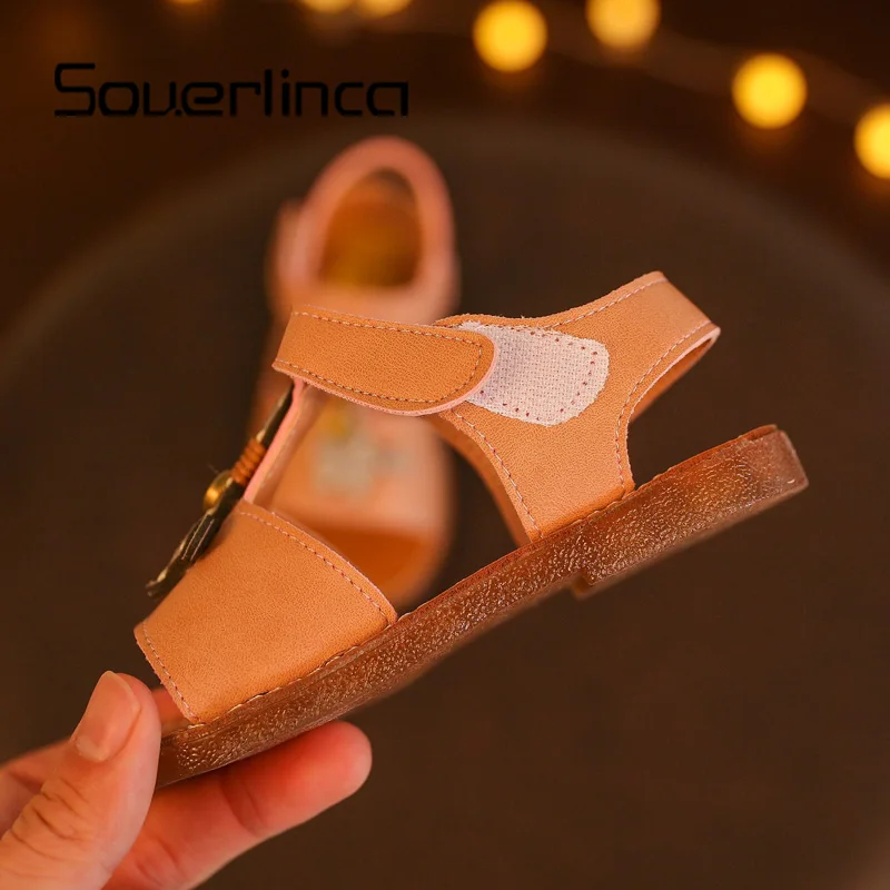 Souerlinca Girls Sandals Summer Toddler Flat Shoes Fashion Children Princess Kids SL18-074 |