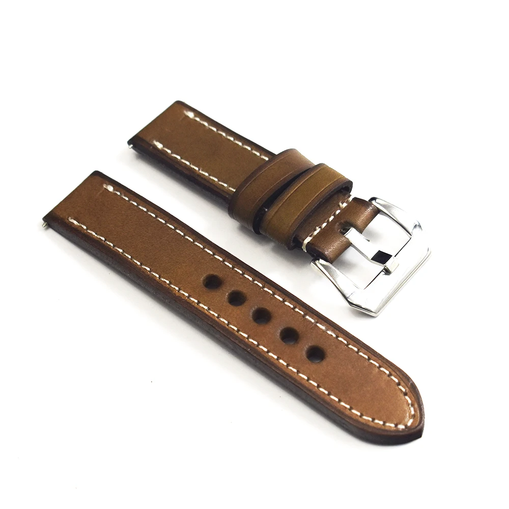 Onthelevel Watch accessories fashion 4 colors watchband 20mm 22mm 24mm leather watch strap brush buckle watch band for Panerai