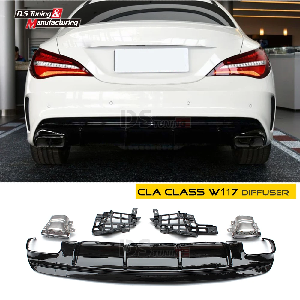 Задний бампер диффузор и выхлопные трубы для Mercedes CLA класс C117 X117 W117 спорт CLA45 Новый