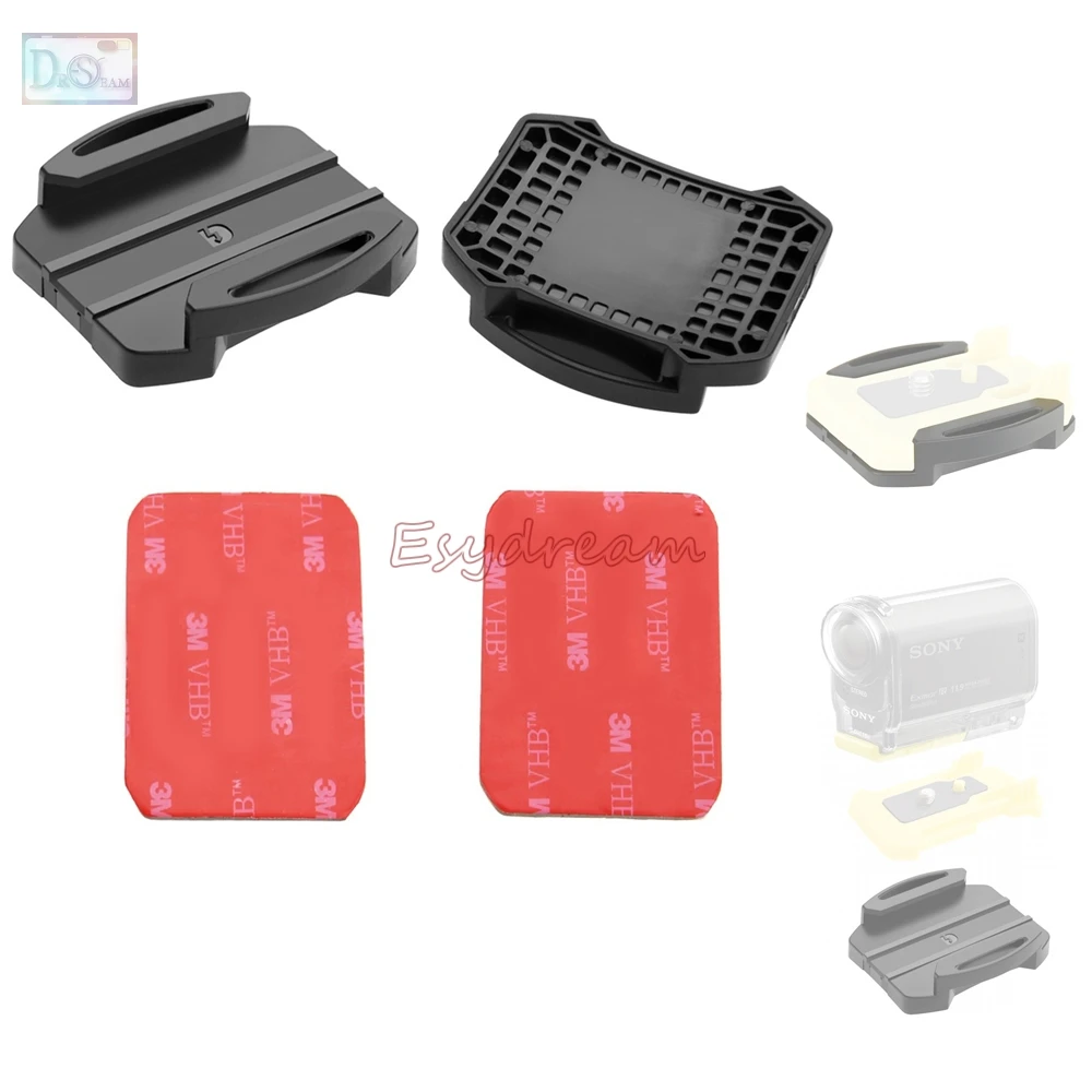 2 изогнутых поверхностного монтажа + клейких клея для экшн-камеры Sony сменные с