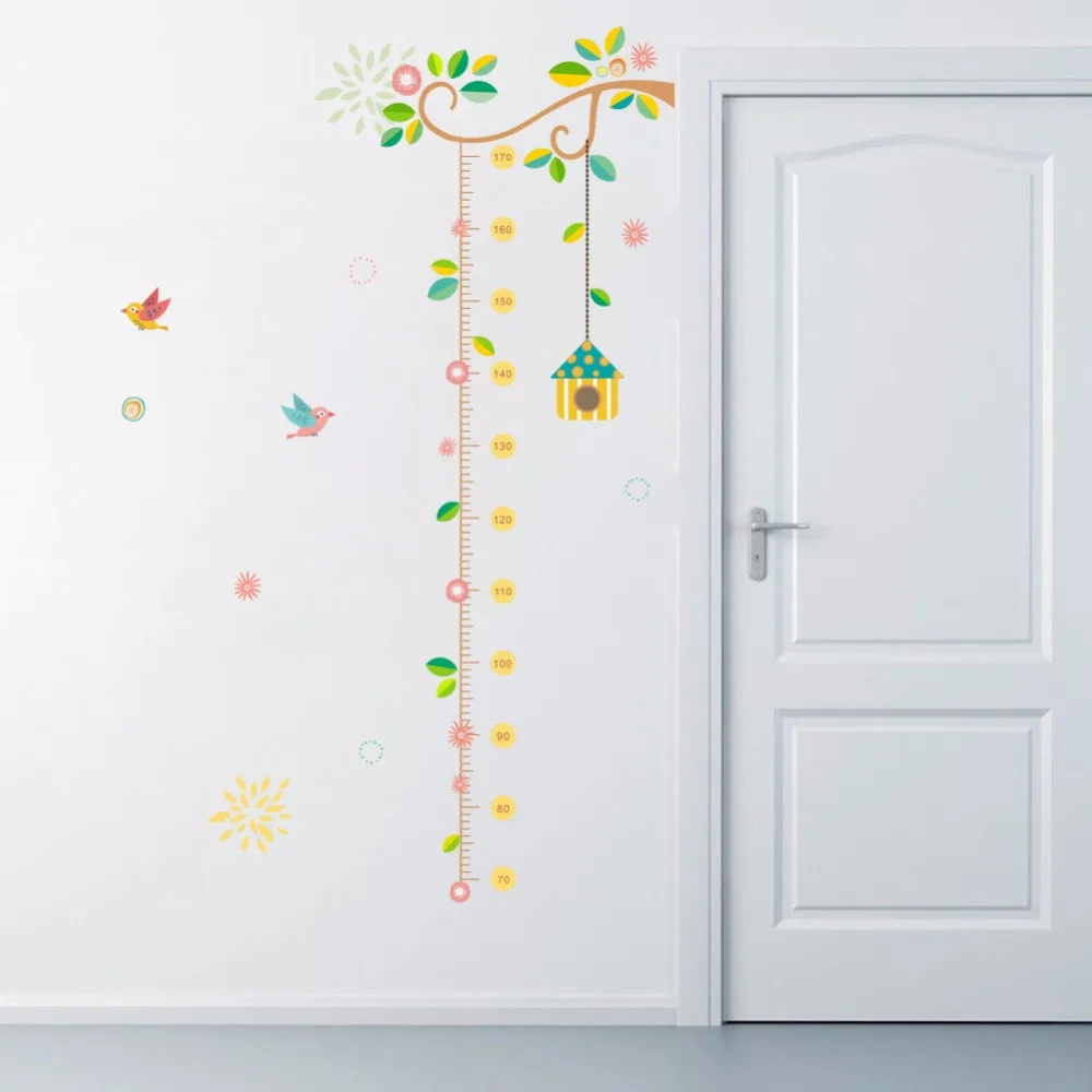 ПВХ diy мультфильм Животные птица клетка цветок гостиная спальня наклейки на стену виниловые наклейки на стены Детская комната Домашний декор обои