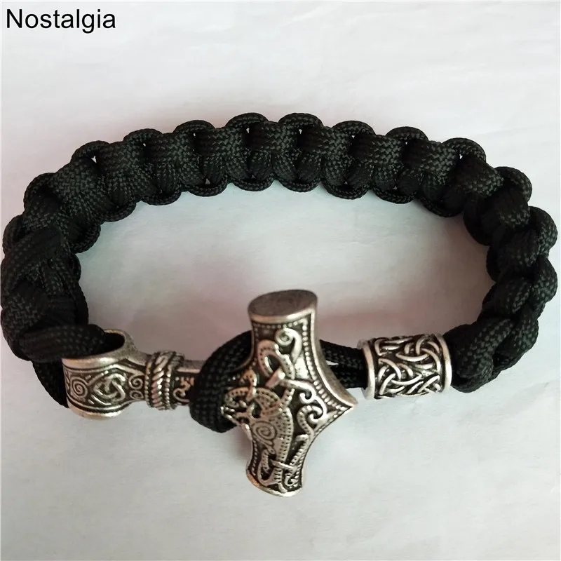 trinity Ностальгия Vegvisir Валькнут символ Троицы бусины Тор Молот норвежский викинг браслет наручники индийские браслеты ювелирные изделия ручной работы - Окраска металла: trinity