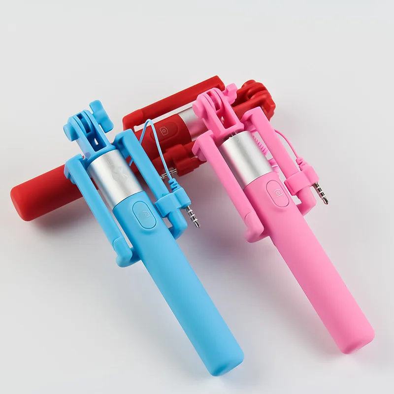 Ручная Проводная Мини селфи палка для смартфонов IOS Android раздвижной монопод