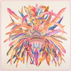 130 * Новое поступление Шелковый большой квадратный шарф Роскошные Брендовые женские шарфы и палантины с индийскими перьями корона с перьями испанский фуляр аксессуар