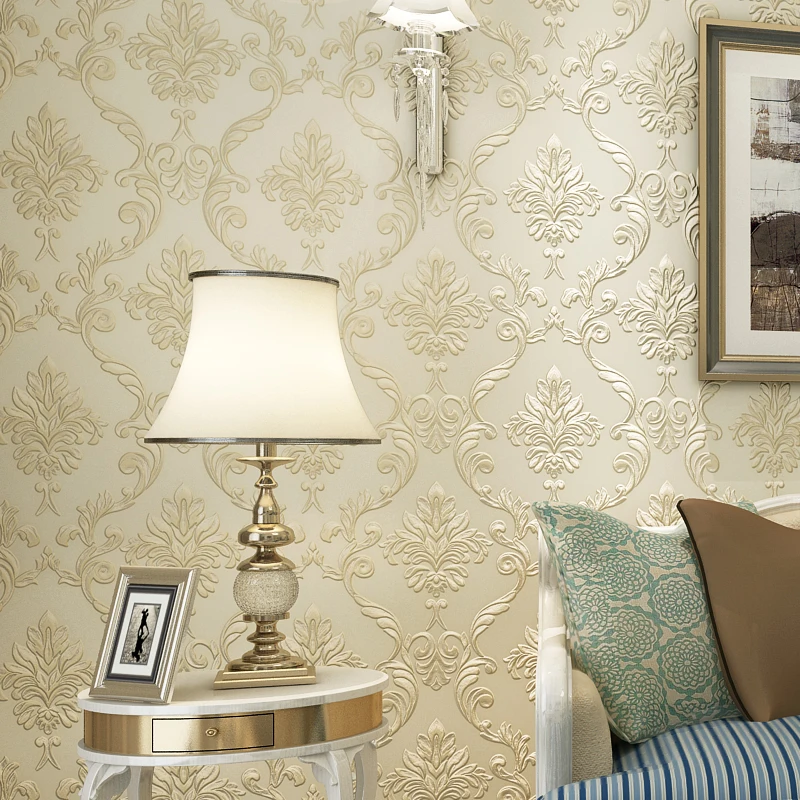 

Рельефная европейская роскошная рельефная Нетканая текстура 3D Дамасская настенная бумага в рулоне для стен гостиной спальни