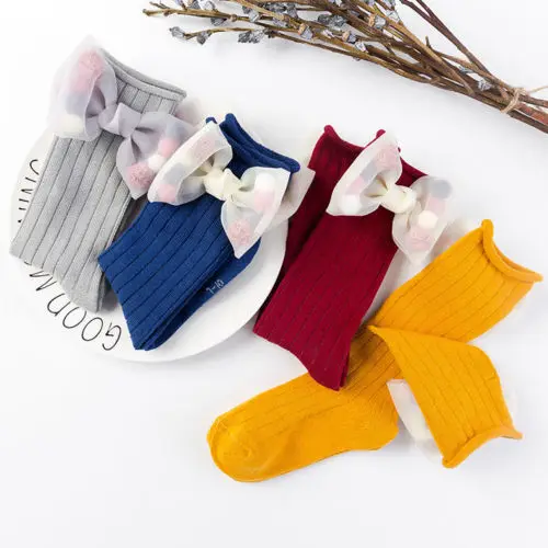 Осень-зима 2018 Детские хлопковые гольфы для девочек средней длины теплые толстые