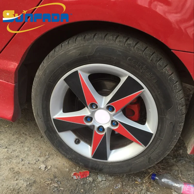 SUNFADA черный карбоновое волокно 16 &quotступица колеса автомобиля наклейки для HONDA CIVIC