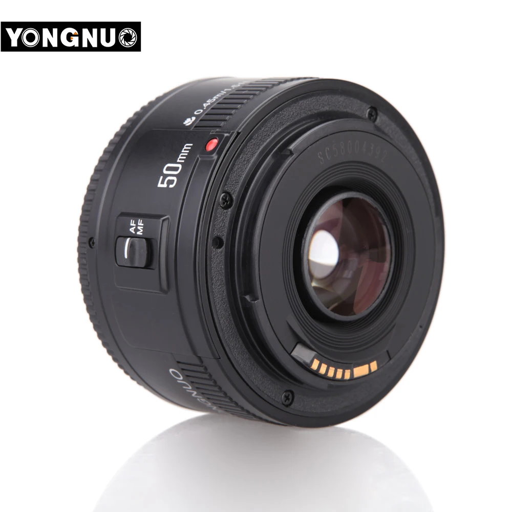 Объектив YongNuo YN50mm EF f/1 8 AF 1:1 Стандартные объективы для камеры апертура автофокус