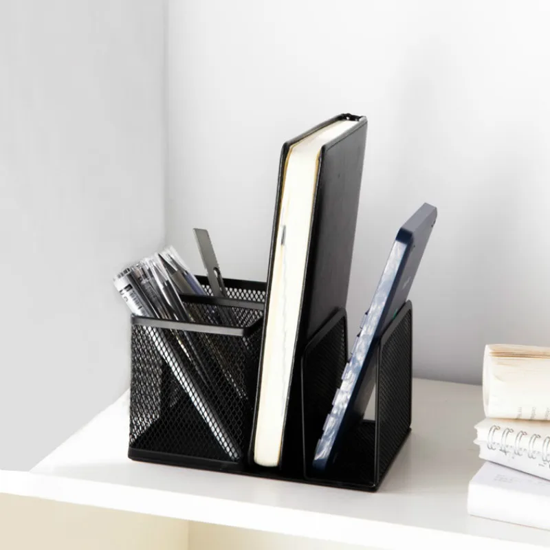 

DELI Oficina Organizador Escritorio Papeleria Office Metal Mesh Magazine Holder Student Stationery Organizer Office Accessories