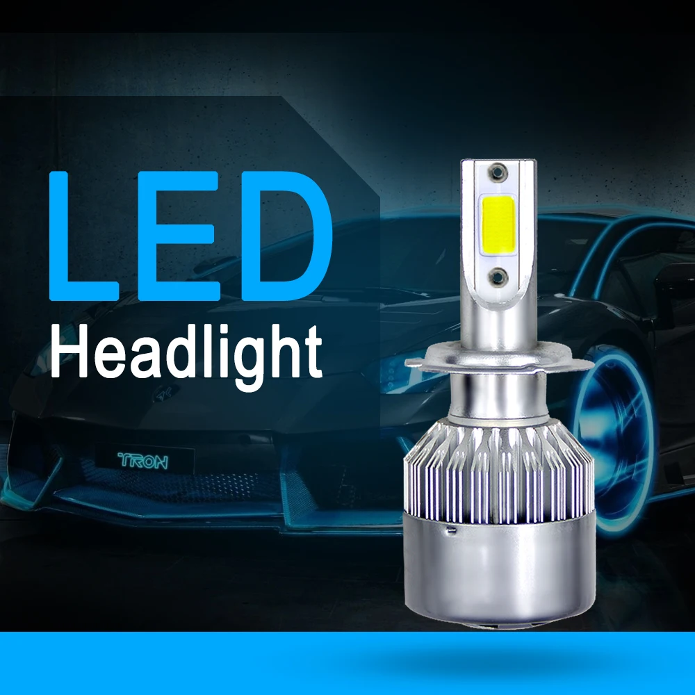 Elglux 2X3000K H4 LED H7 H11 H8 HB4 H1 H3 HB3 Auto S2 C6  Car Headlight Bulbs 72W 8000LM Car Styling 6500K 4300K 8000K LED light images - 6