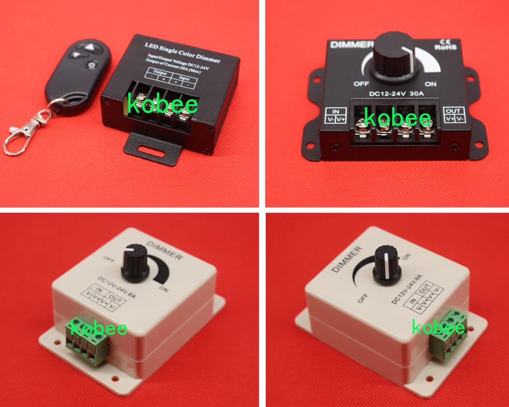 DC12-24V 8A 20A 30A Manual Dimmer Controller Knob for Single Color LED Strip Light | Лампы и освещение