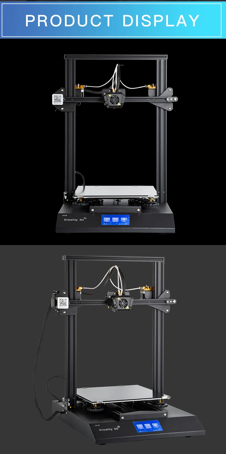 CREALITY 3D CR-X 3d принтер двойной цвет дополнительно DIY Набор сенсорный экран большой размер печати двойной вентилятор крутой