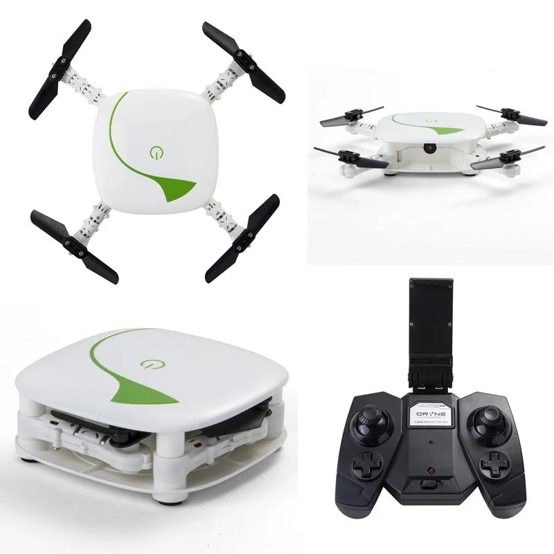 Складной карманный Радиоуправляемый квадрокоптер WIFI FPV Дрон с широкоугольной HD