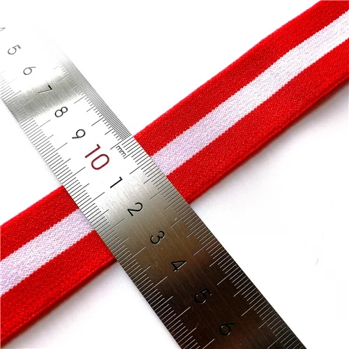 Red white red Красные, желтые, белые эластичные ленты 2 ярдов/партия 25 мм " в ширину черные, красные, черные для посуды ручной работы DIY - Цвет: Red white red