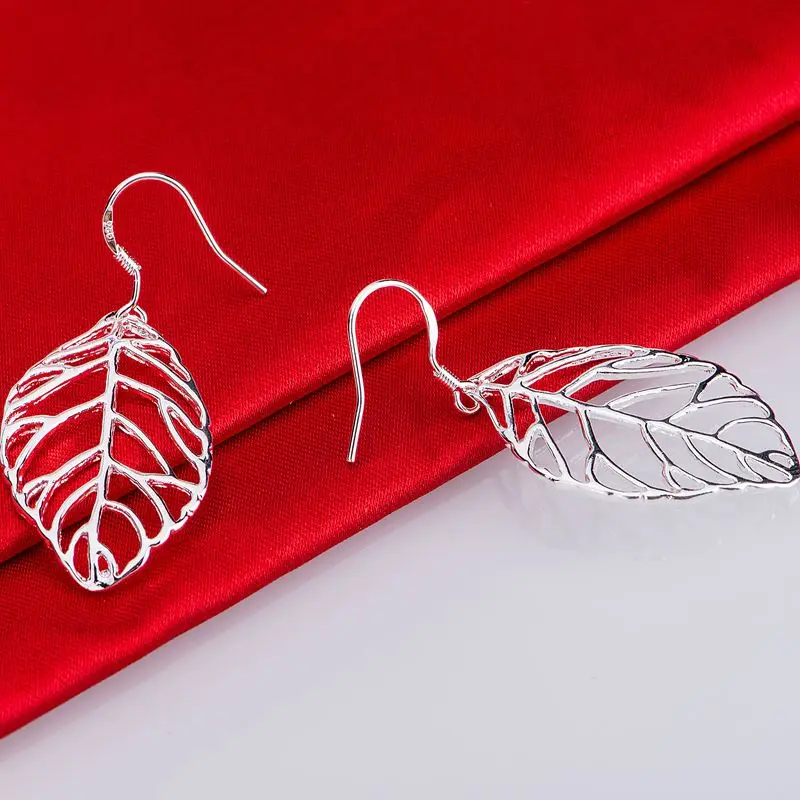 Silver Plated earrings fashion jewelry leafy floristic fresh /cguakyba dycampja LQ-E247 | Украшения и аксессуары