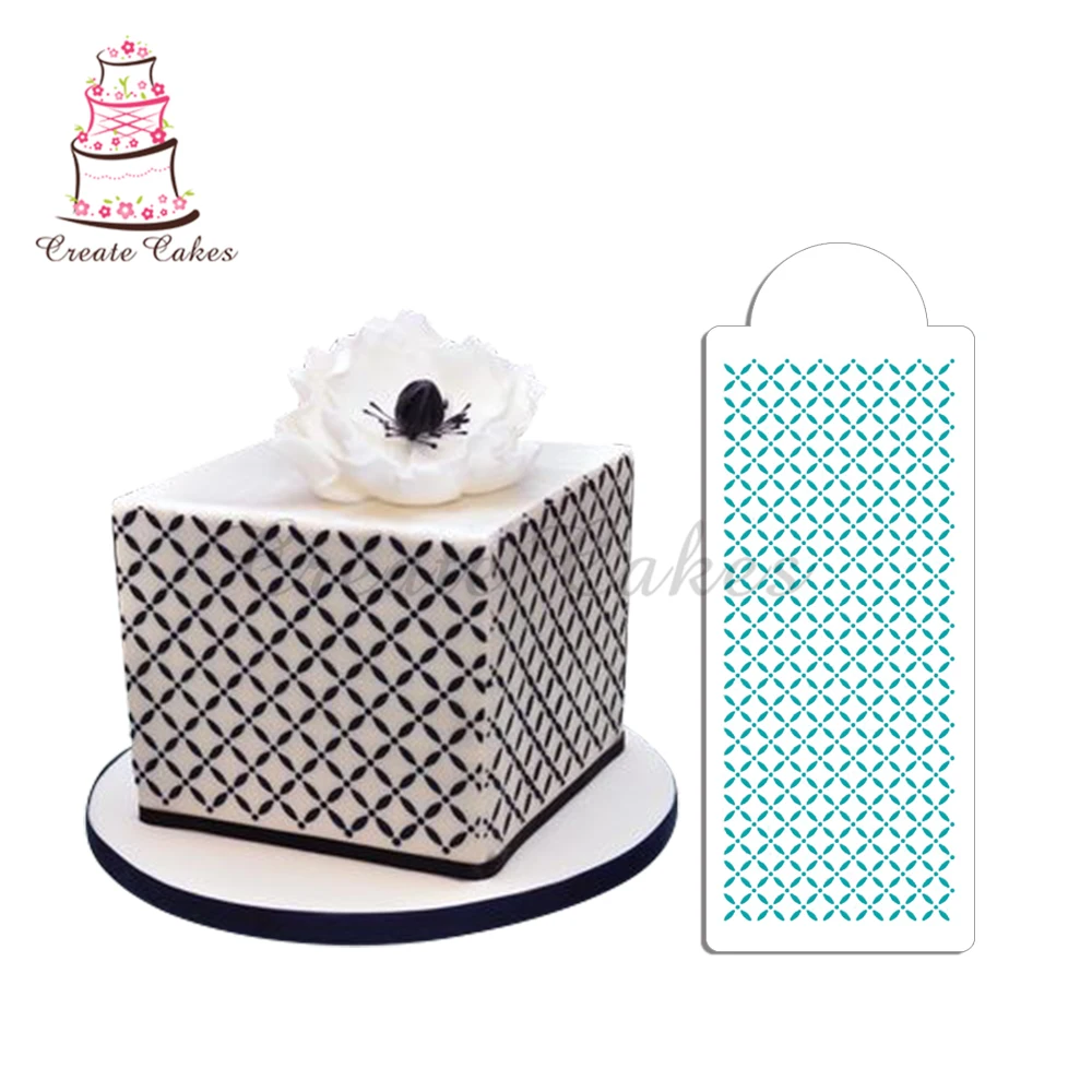 Решетчатый трафарет для торта с ушками боковых украшений дизайнерский помадки