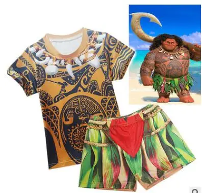 3 шт./компл. пляжный купальник с принтом Мауи для мальчиков детские купальные