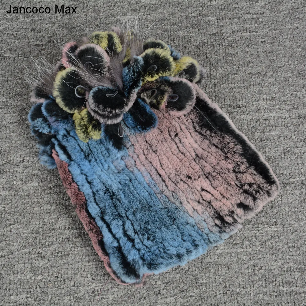 Jancoco Max женские зимние модные шапки из натурального меха кролика рекс шапочки женские высокого качества Skullies теплая шапка S7144