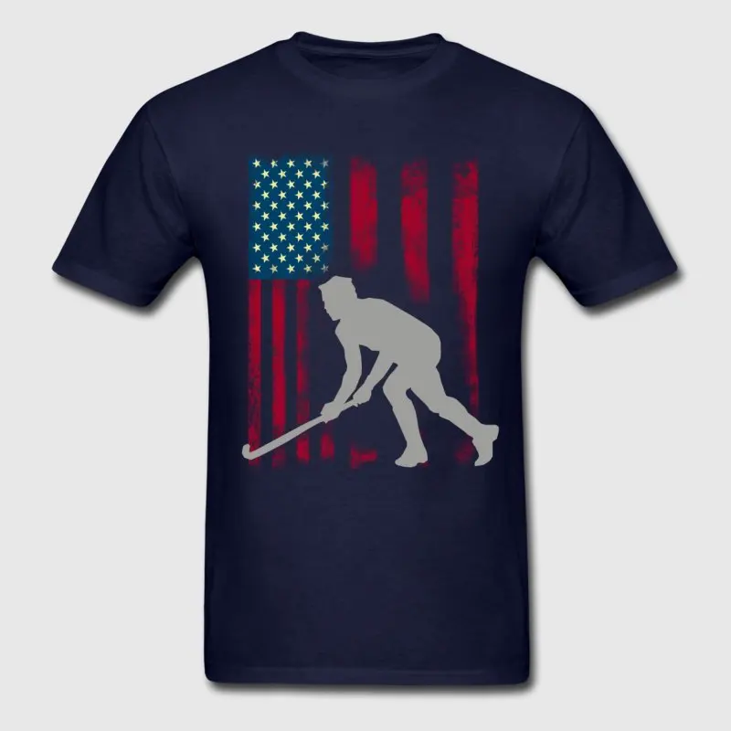 Повседневное Для мужчин футболка S-3xl Hockeyer поле американский флаг палки Sporter Club