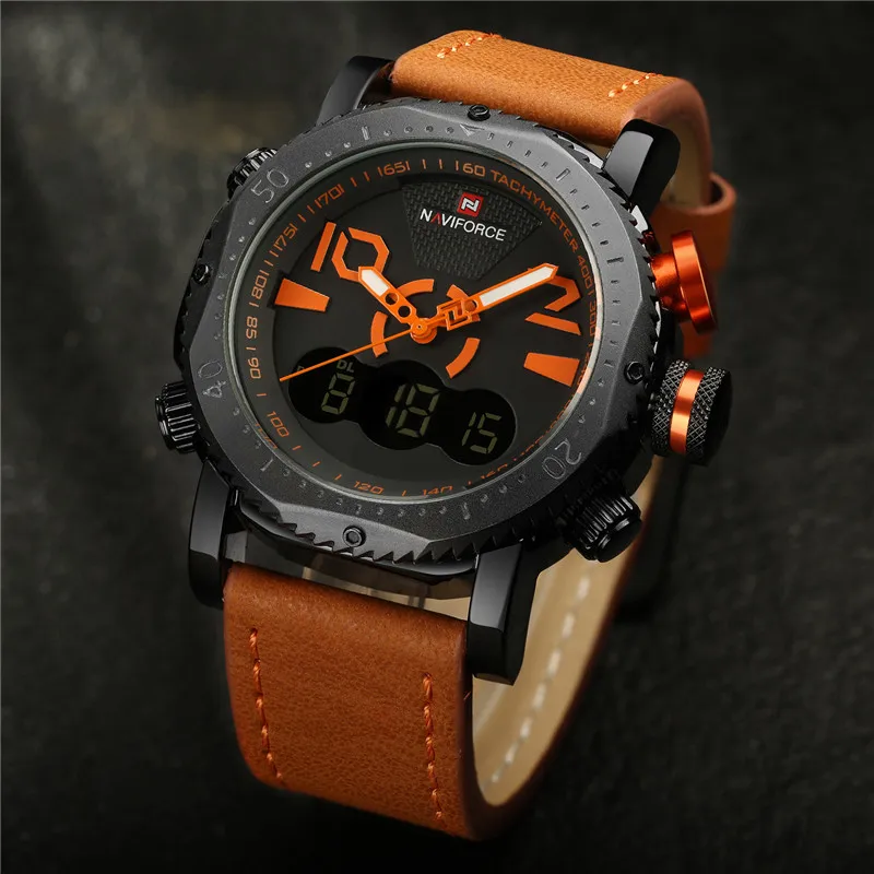 NAVIFORCE мужские часы цифровые спортивные s лучший бренд Роскошные военные