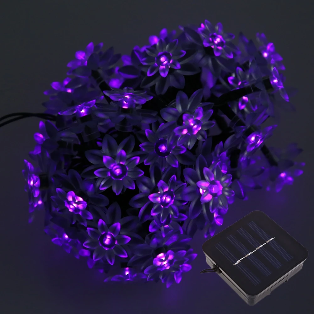 50 светодиодов на солнечных батареях цветок лотоса Гирлянда Свет для