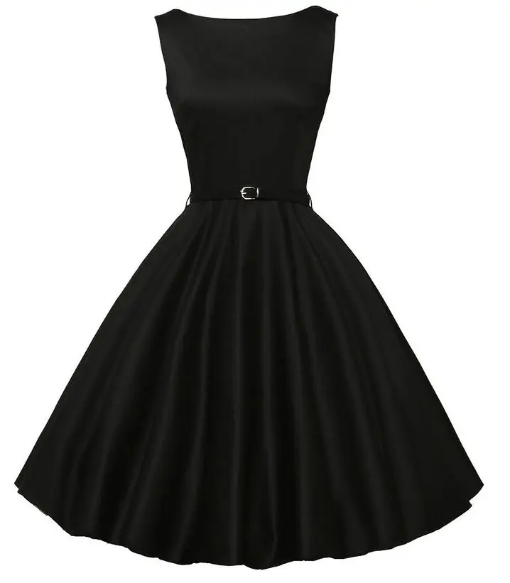 Маленькое черное/красное платье без рукавов в стиле Herpurn | Женская одежда