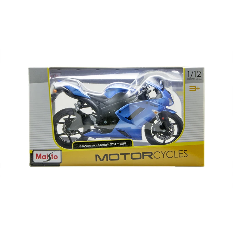 Синяя модель мотоцикла Maisto Kawasaki Ninja ZX6R масштаб 1:12 литая металлическая