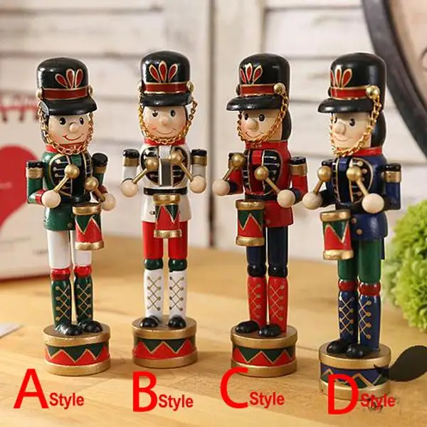 

free shipping toy 18cm four color drums painted puppet Nutcracker soldiers ornaments birthday Christmas gifts HT042