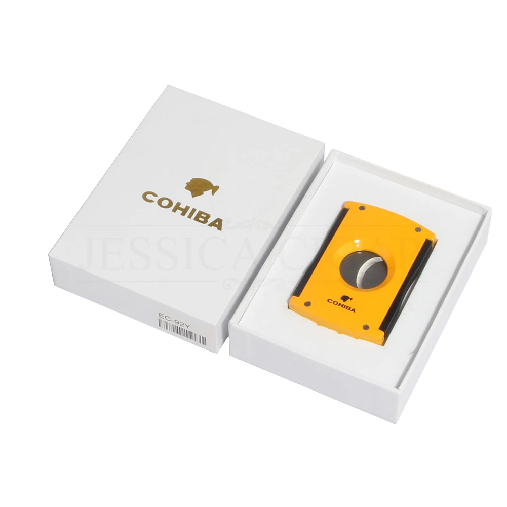COHIBA металлический резак для сигар из нержавеющей стали с острым двойным лезвием Zigarren Cutter Sigaar Cigar Guillotine