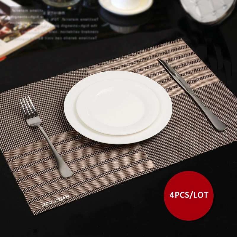 45X30CM Non slip Insulation Placemat Quality PVC Table Placemat Large Dinner Mat Set of 4PCS Table Mats Fashion Style Dining Mat