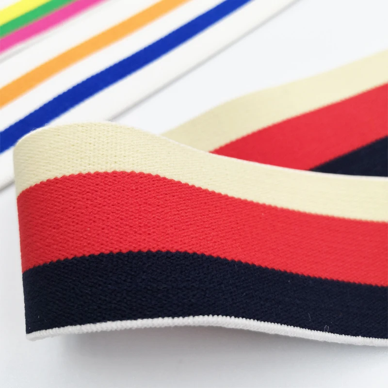 1M Gold Silver Stripe Elastic Bands 40MM Elastic Ribbon Clothing Bags Trousers Elastic Rubber 4CM Webbing DIY Sewing Accessories