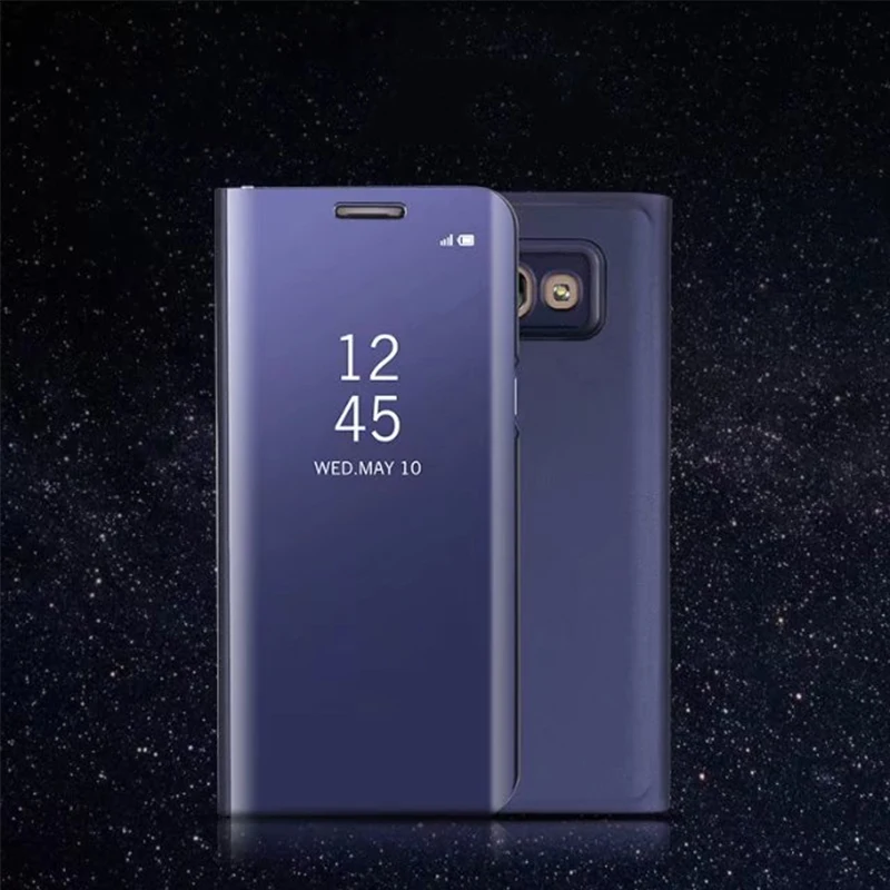 Чехол для samsung Galaxy A6 A5 A7 A8 2018 S9 S8 Note 8 S7 край Смарт зеркало Clear View кожаный чехол A3 2017 с