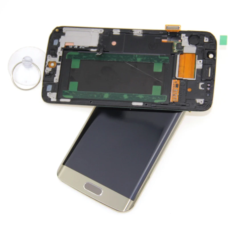 SUPER AMOLED Дисплей для Samsung Galaxy S6 edge ЖК дисплей G925 G925I G925F Сенсорный экран Digitizer + рамка