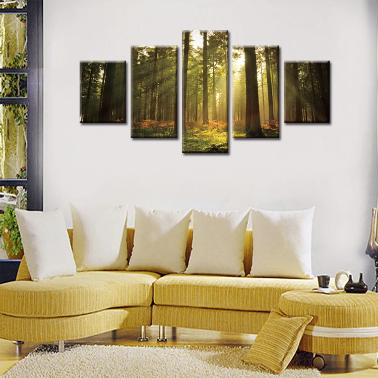 Горячая Распродажа 5 панелей рамка фиолетовая фотография стены Искусство Декор