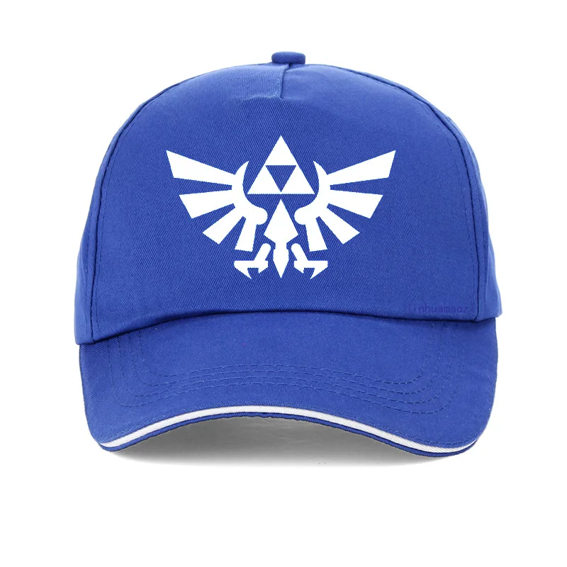 quality 100%cotton The Legend Of Zelda Triumphant Triforce print baseball Cap men Women classic game zelda hat snapback bone - Цвет: Синий