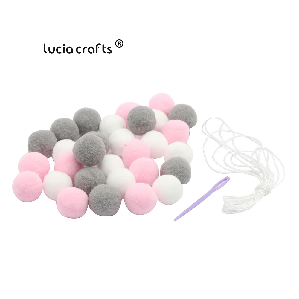 Lucia ремесла около 30 шт./лот шерсть фетровые шары скандинавском стиле DIY Детская комната украшения висят на стене Pom Poms реквизит J1006