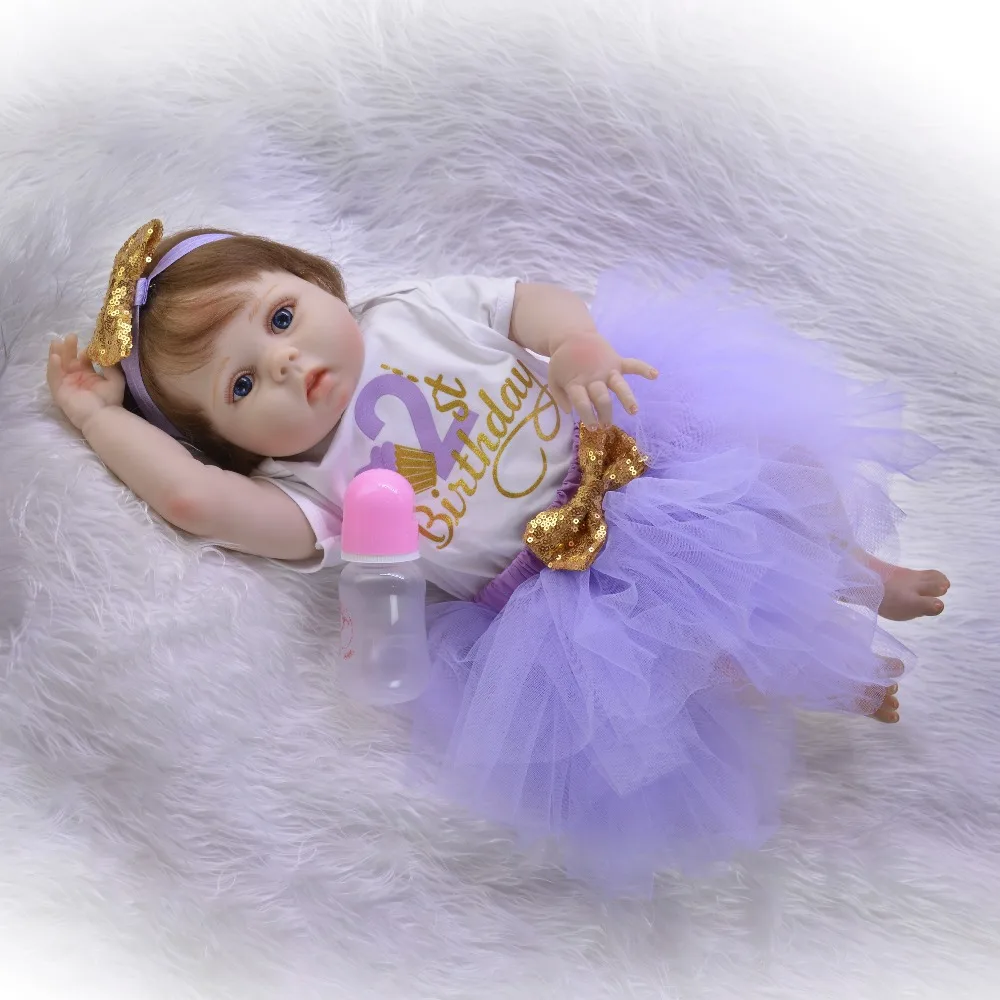 vinyl bebes reborn dolls girl silicone body doll 55cm dollmai 2019 Newest design Realistic boneca toys for Girl Christmas Gift | Игрушки и