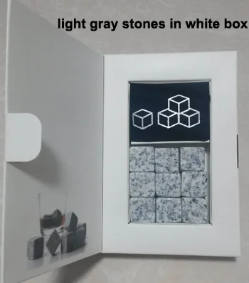 light gray in white Drixon 6 цветов рождественский подарок камни для виски в элегантный подарочный коробке виски вино камень Виски рок кубик льда Свадебные украшения - Цвет: light gray in white