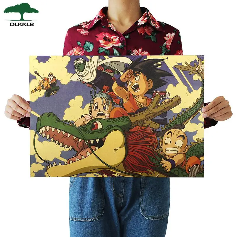 Dlkklb Dragon Ball Постер Мультфильма фильма крафт Бумага ретро постер на стену Стикеры декоративная роспись украшение дома 51,5X36 см - Цвет: As show