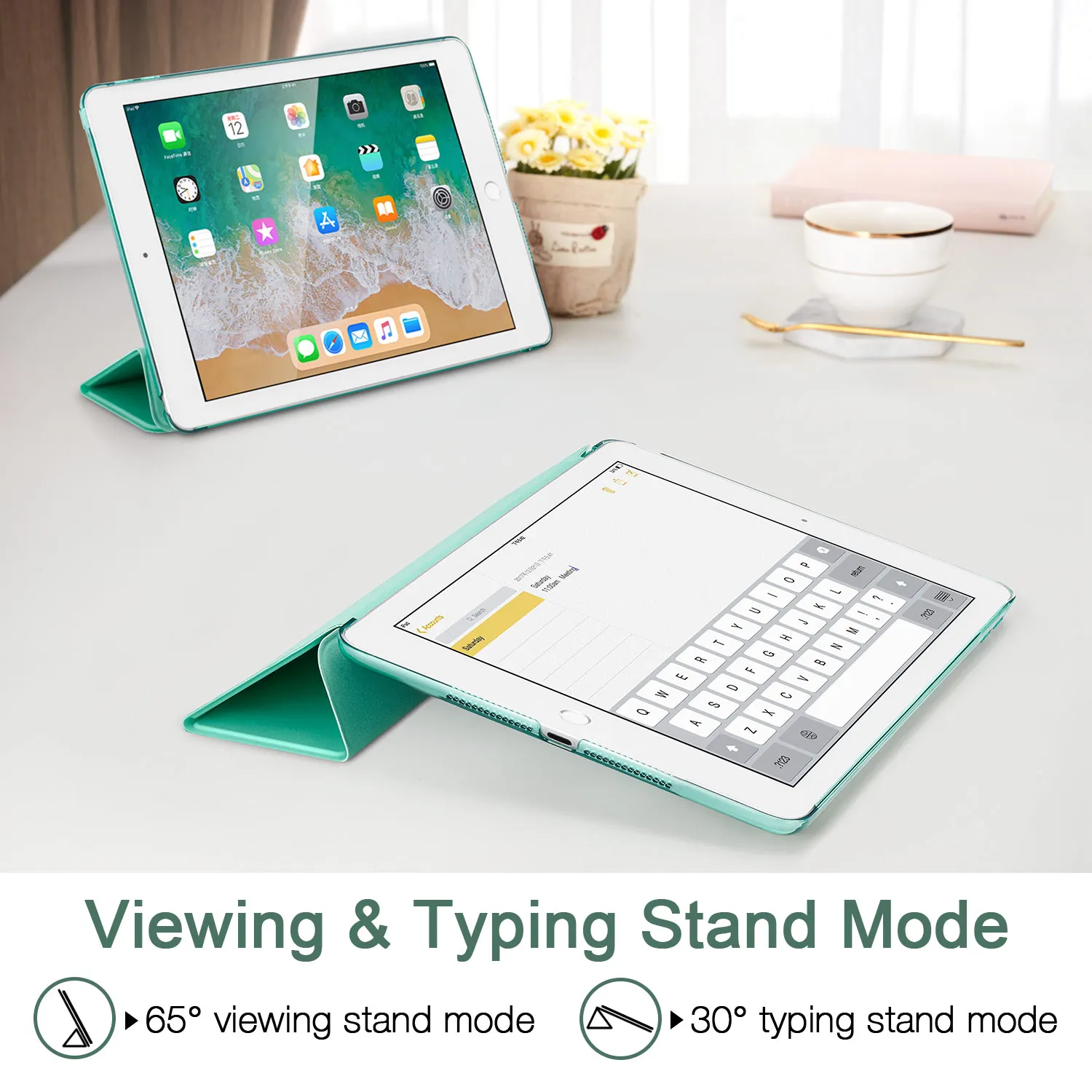 Чехол ESR для iPad Air2 Air1, жесткая задняя крышка, ультра тонкий, из искусственной кожи, умный чехол для Apple iPad Air2, многоразовая Подставка для iPad Air1