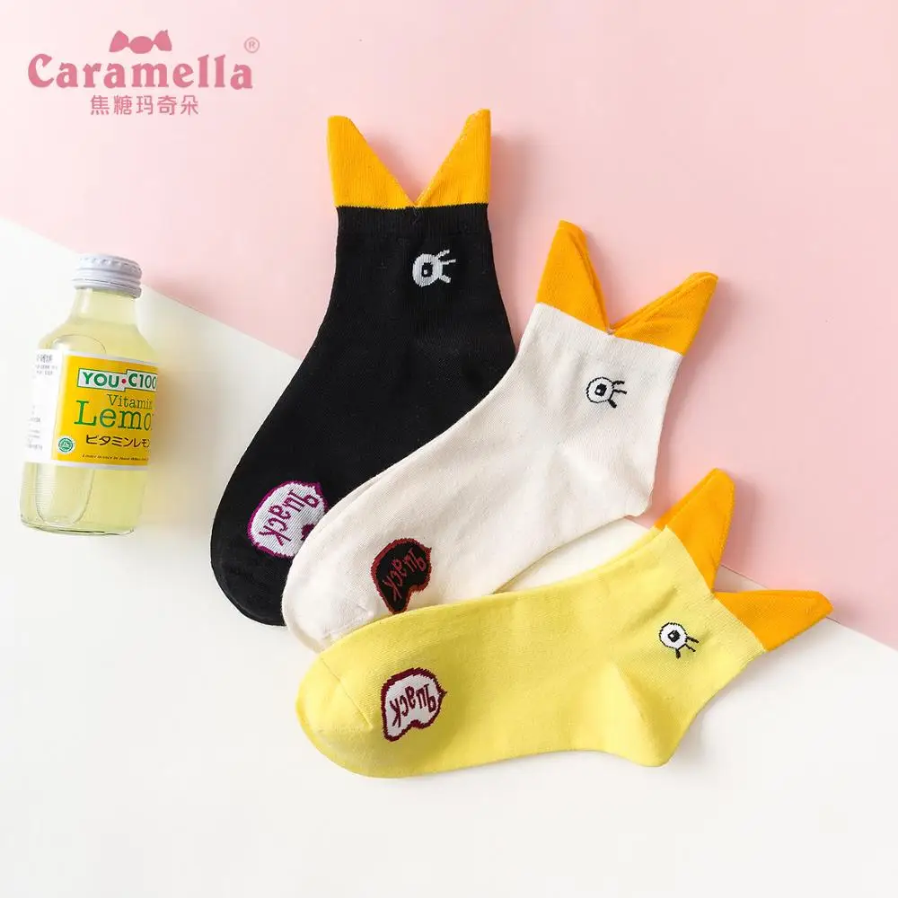 Женские счастливые носки карамеллы уличная одежда Мультяшные короткие для